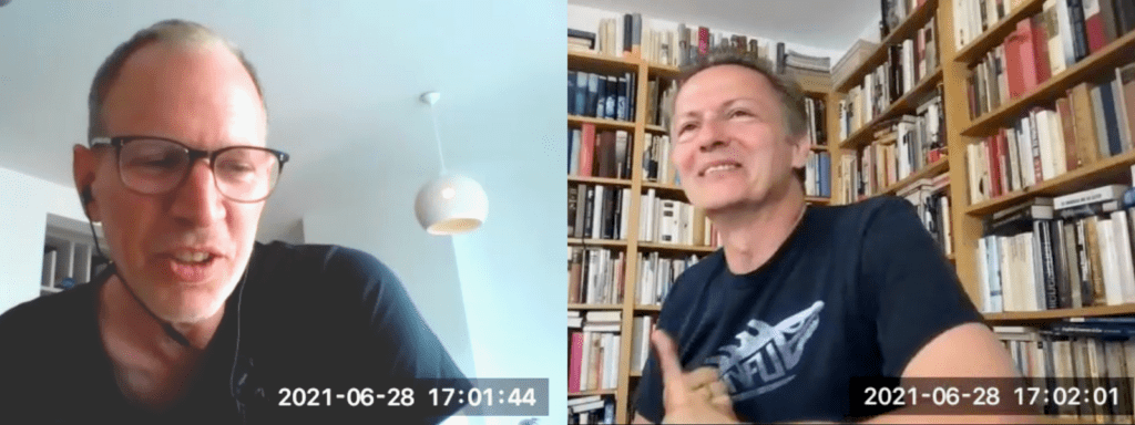 Im Gespräch mit Tim Leberecht. videocall ernst tim